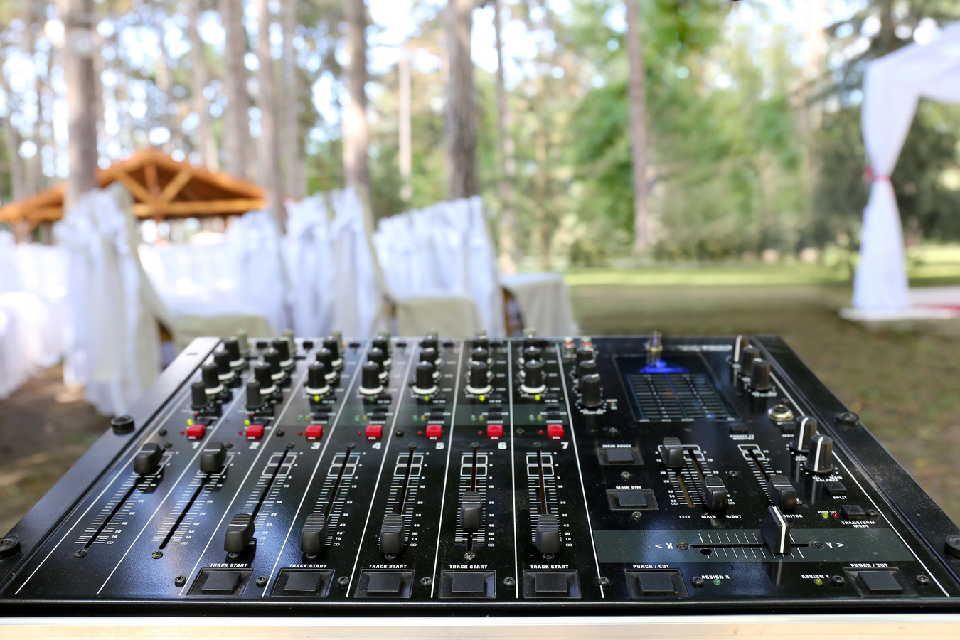 audio mixer in wedding ceremony